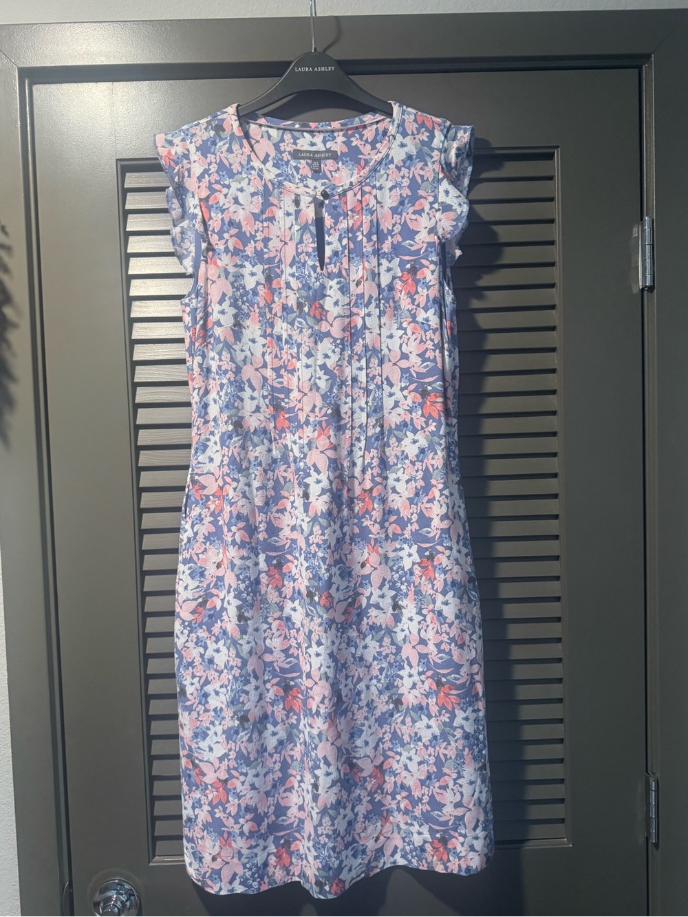 Laura Ashley Lavender and Pink Floral Midi Dress